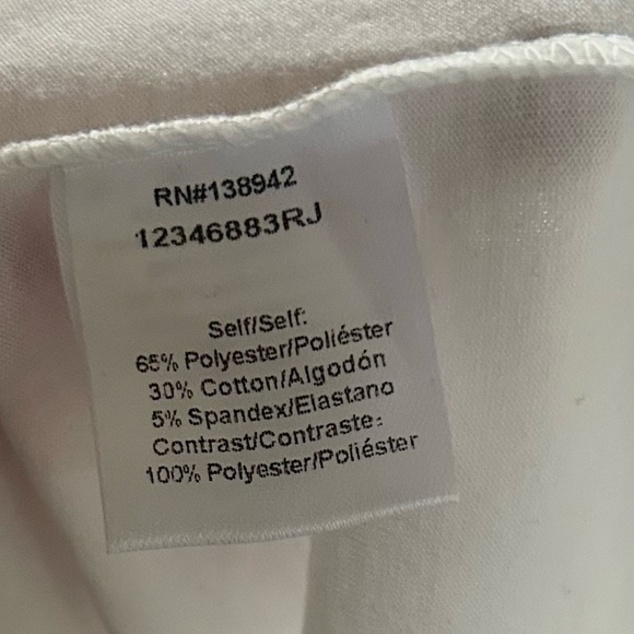 ON 12TH Empire Waist Pearl Beaded Sheer Mesh Overlay Peplum Tee Top T-Shirt Sz M - Picture 9 of 10